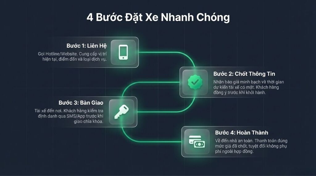 Quy trình đặt dịch vụ lái xe hộ tại Quảng Bình nhanh chóng và chuyên nghiệp Quy trình đặt dịch vụ lái xe hộ tại Quảng Bình nhanh chóng và chuyên nghiệp