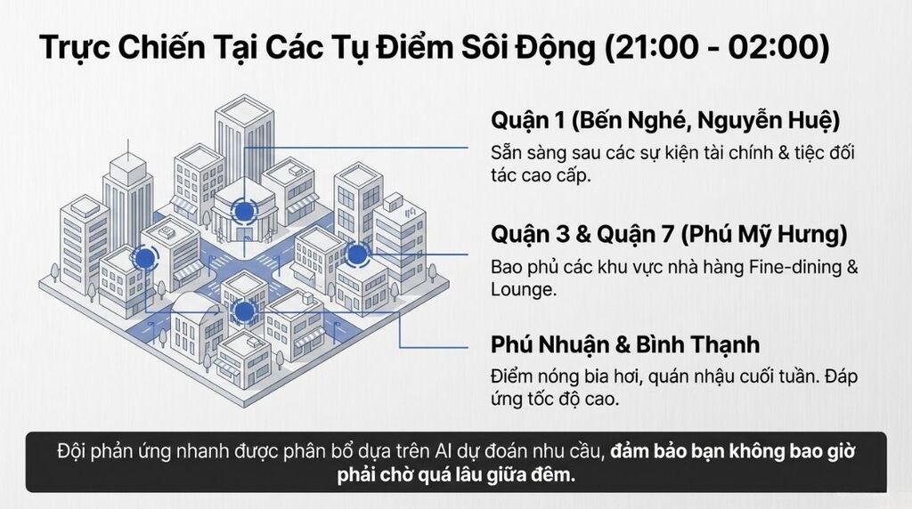 Phạm vi phục vụ của dịch vụ lái xe hộ TPHCM tại các khu vực trọng điểm Phạm vi phục vụ của dịch vụ lái xe hộ TPHCM tại các khu vực trọng điểm