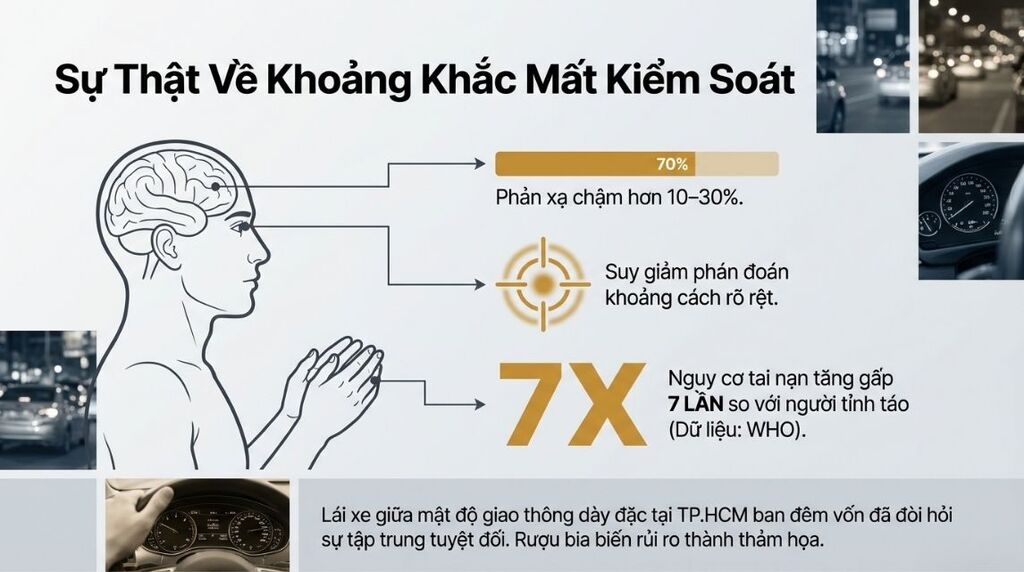 Rủi ro thực tế khi tự lái xe sau khi uống bia rượu Rủi ro thực tế khi tự lái xe sau khi uống bia rượu