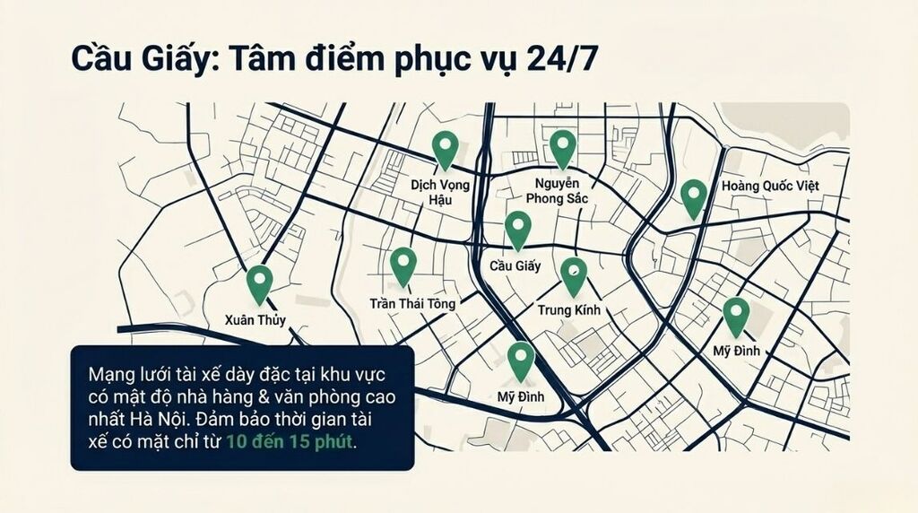 Thuê lái xe hộ tại các tuyến phố trung tâm Cầu Giấy Thuê lái xe hộ tại các tuyến phố trung tâm Cầu Giấy