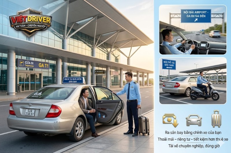 Dịch vụ lái xe hộ đưa đón tại sân bay bằng xe của khách hàng