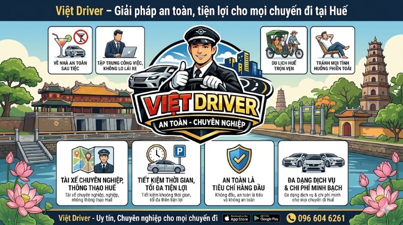 Việt Driver – Giải pháp an toàn, tiện lợi cho mọi chuyến đi tại Huế
