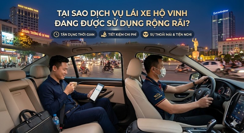 Những lý do cụ thể khiến dịch vụ lái xe hộ thành phố Vinh trở nên được ưa chuộng.