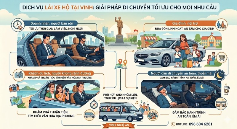 Dịch vụ lái xe hộ tại Vinh đáp ứng hiệu quả nhu cầu di chuyển của mọi khách hàng