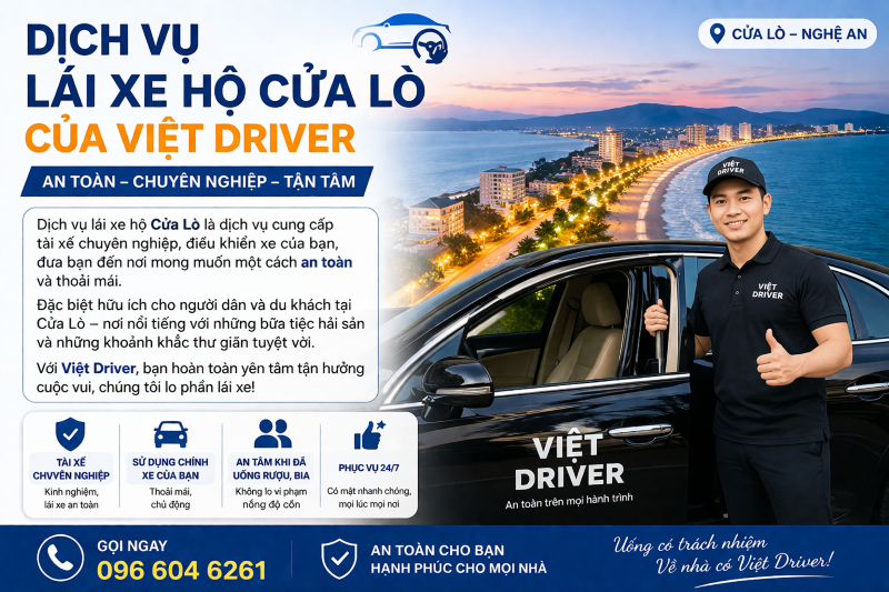 Dịch vụ lái xe hộ Cửa Lò của Việt Driver
