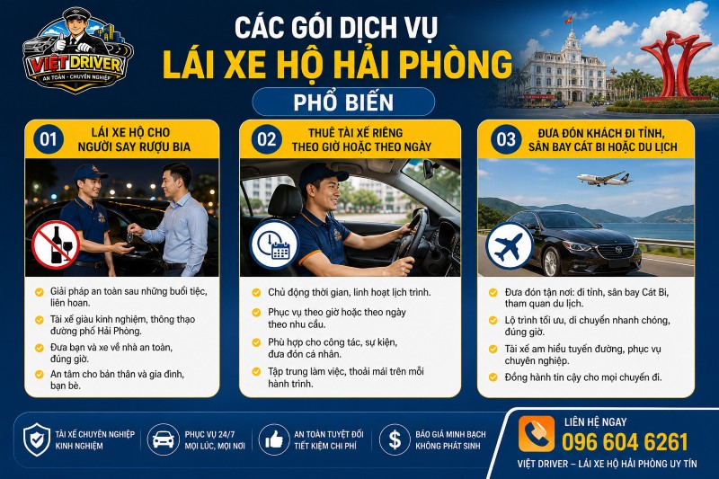 Các gói dịch vụ lái xe hộ Hải Phòng phổ biến tại Việt Driver