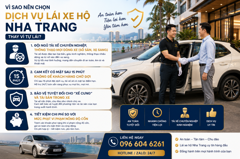 4 lợi ích thiết thực khi sử dụng dịch vụ lái xe hộ Nha Trang tại Việt Driver