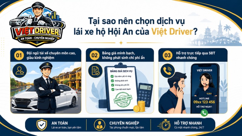 3 cam kết khi Việt Driver cung cấp dịch vụ lái xe hộ tại Hội An với khách hàng 3 cam kết khi Việt Driver cung cấp dịch vụ lái xe hộ tại Hội An với khách hàng