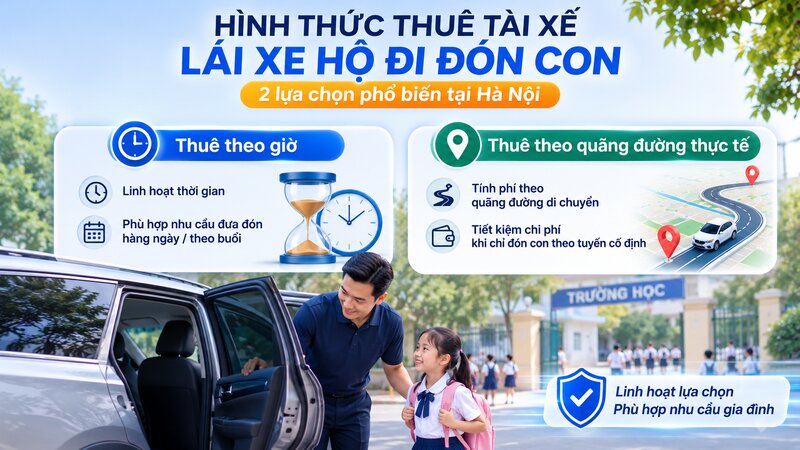 Các hình thức thuê tài xế lái xe hộ đi đón con phổ biến Các hình thức thuê tài xế lái xe hộ đi đón con phổ biến