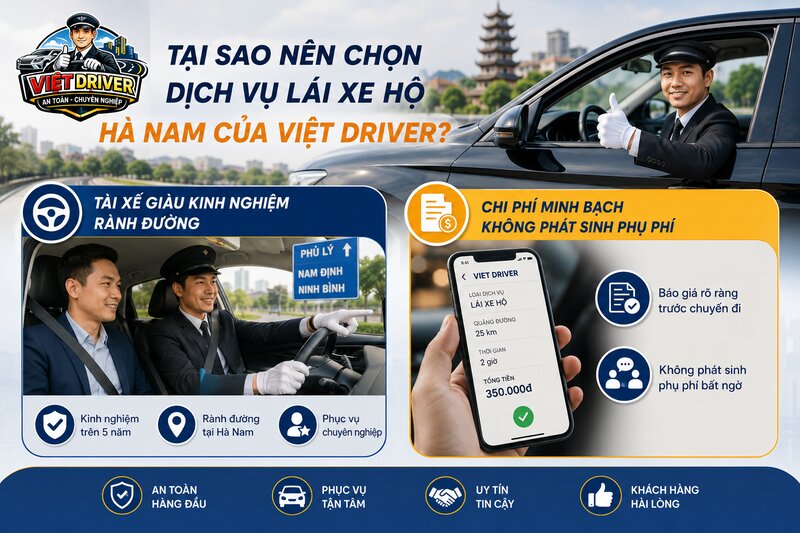 Tại sao nên chọn dịch vụ lái xe hộ Hà Nam của Việt Driver? Tại sao nên chọn dịch vụ lái xe hộ Hà Nam của Việt Driver?