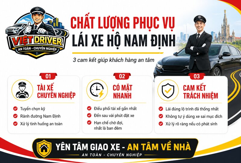 Chất lượng phục vụ của dịch vụ lái xe hộ Nam Định tại Việt Driver Chất lượng phục vụ của dịch vụ lái xe hộ Nam Định tại Việt Driver