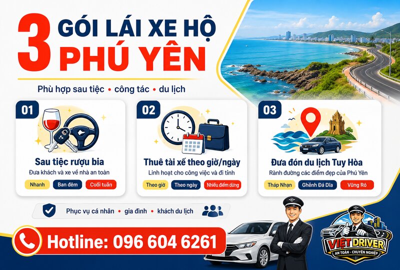 Các gói dịch vụ lái xe hộ Phú Yên tại Việt Driver Các gói dịch vụ lái xe hộ Phú Yên tại Việt Driver