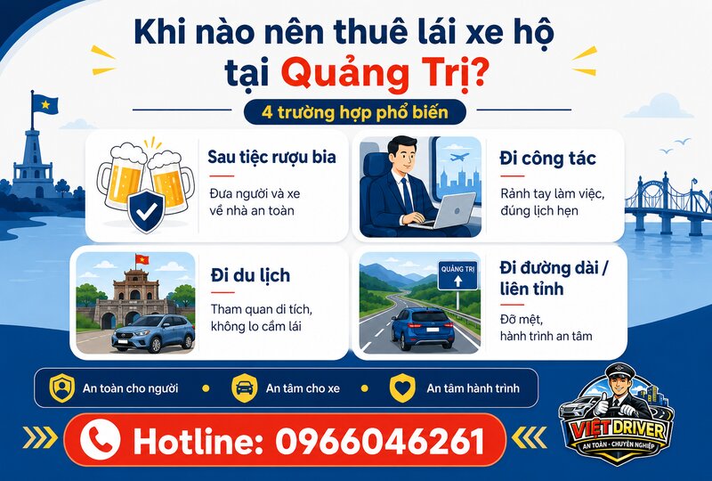 Nhu cầu và các trường hợp nên thuê lái xe hộ tại Quảng Trị Nhu cầu và các trường hợp nên thuê lái xe hộ tại Quảng Trị