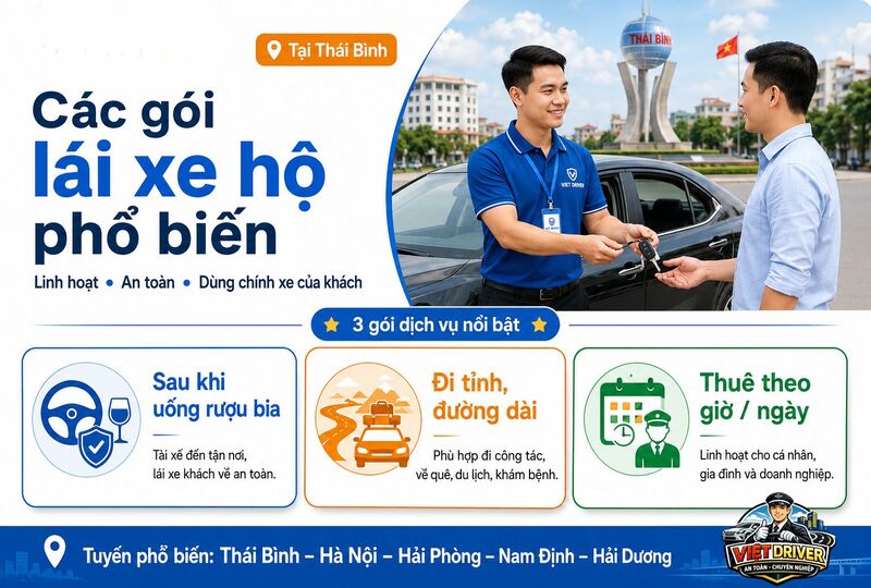 Các gói dịch vụ lái xe hộ phổ biến Các gói dịch vụ lái xe hộ phổ biến