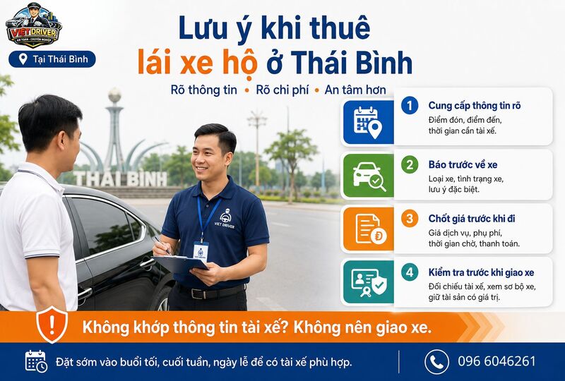 Những lưu ý khi thuê tài xế lái xe hộ ở Thái Bình Những lưu ý khi thuê tài xế lái xe hộ ở Thái Bình