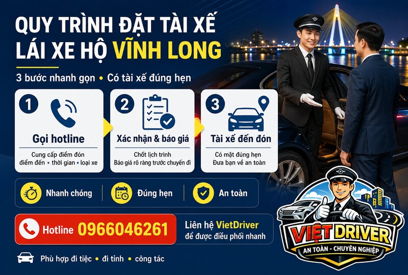Quy trình đặt tài xế lái xe hộ Vĩnh Long nhanh chóng Quy trình đặt tài xế lái xe hộ Vĩnh Long nhanh chóng