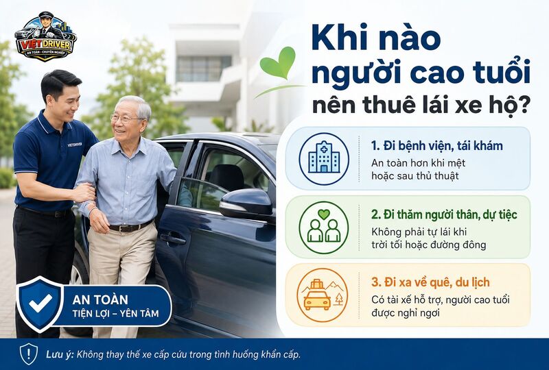 Các tình huống cần thuê lái xe hộ cho người cao tuổi Các tình huống cần thuê lái xe hộ cho người cao tuổi
